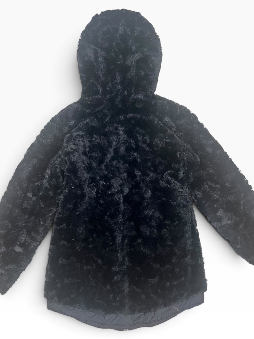 North Face Girls Reversible Mossbud Swirl Parka Jacket Size Medium Black Hooded - Picture 5 of 11
